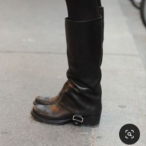 Miu Miu black leather riding boots